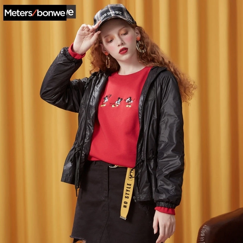 METERSBONWE المرأة معطف 2018 الخريف/الشتاء جمع مقنع تونك سترة METERSBONWE المرأة معطف 2018 الخريف/الشتاء جمع مقنع تونك سترة