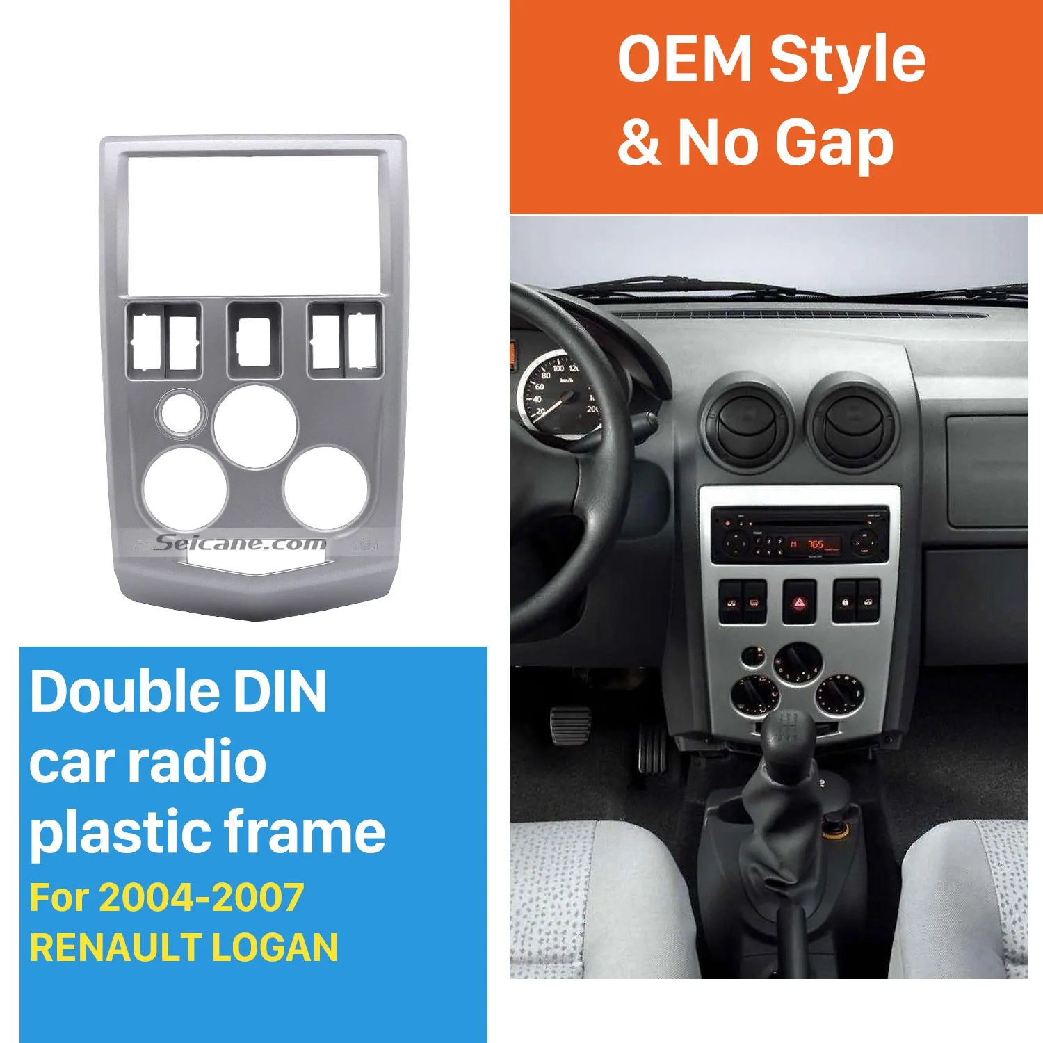 Seicane 2Din автомобиль радио Панель рамка Обложка отделка комплект приборной панели CD стерео Интерфейс Панель для 2004 2005 2006 2007 RENAULT LOGAN
