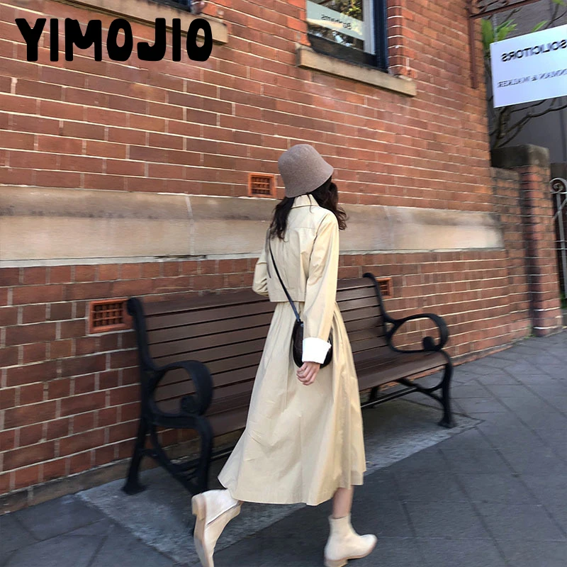 Trench coat Long Trench Spring coat women Casual Slim Trench coat for women Elegant Outside X-long Skirt coat Streetwear Young