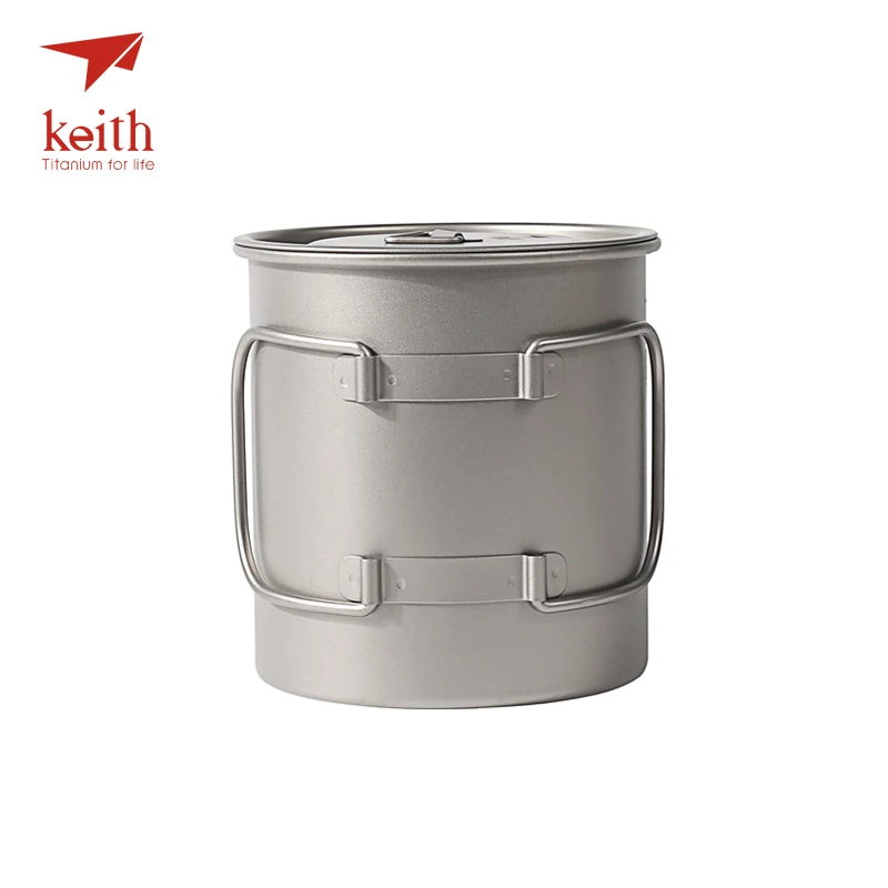 Кружки для воды Keith с складными ручками из титана походов 220 900 мл|Столовые приборы