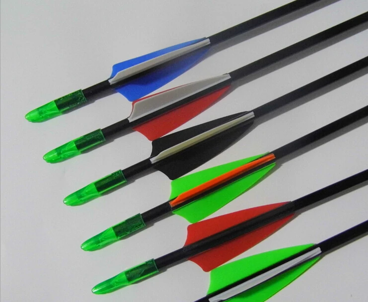 12pcs fixed arrow tips and nocks fiberglass arrow shaft target archery