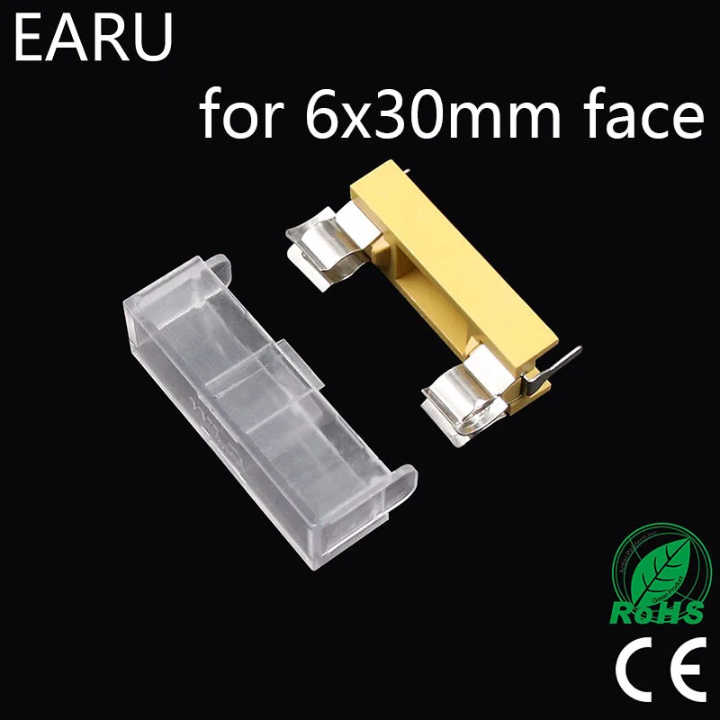10pcs Panel Mount PCB for 6*30mm Glass Tube Fuse Holder Case Cover