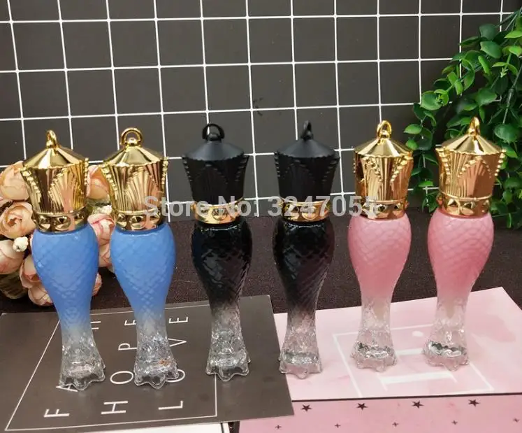 

5ML 100Pcs Cosmetic Crown Mermaid Lip Gloss Tube, Empty Plastic Queen Pink/Blue/Clear/Black Lipgloss Bottle, Wand Mascara Tube