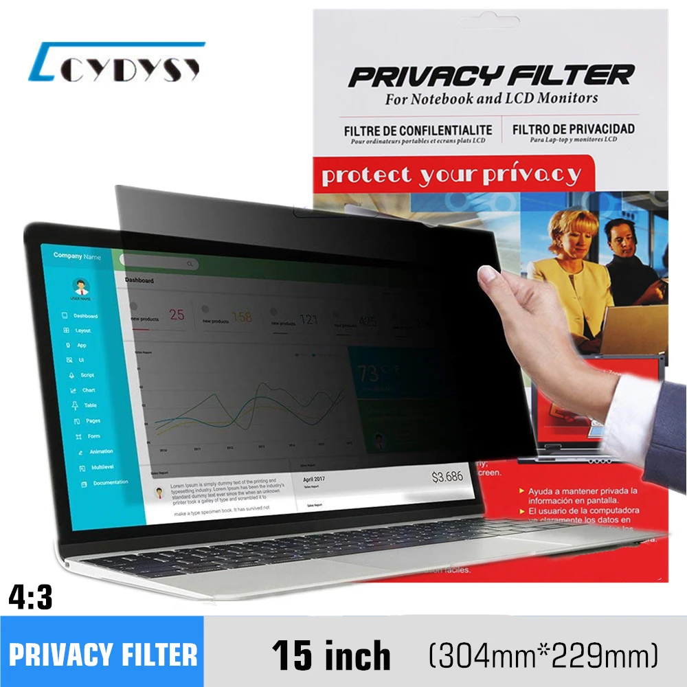Privacy Filters Privacy Protective LCD Screen Filter For 14/" 4:3 Computer Laptop