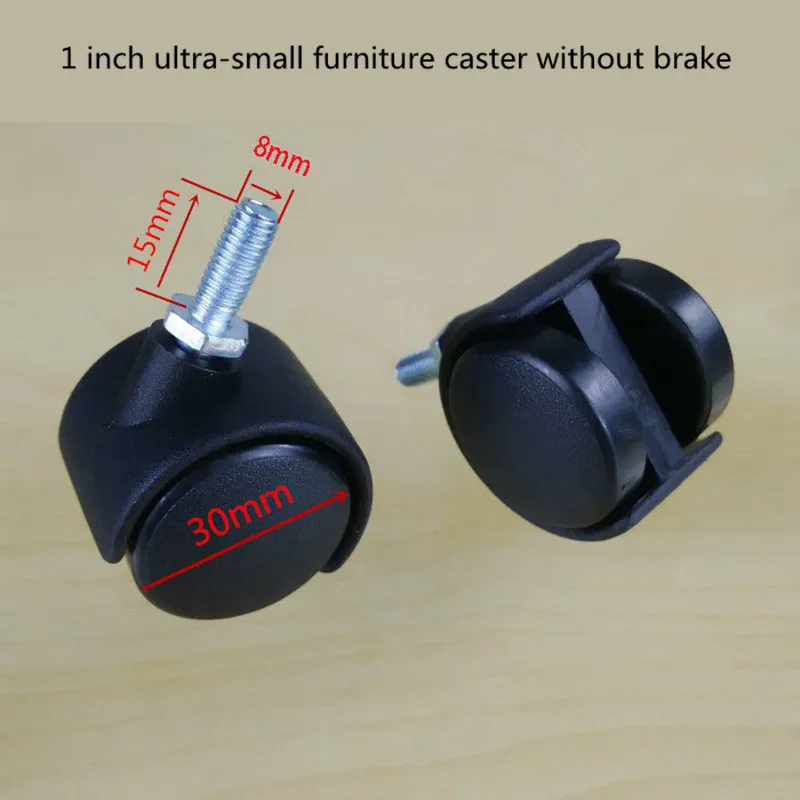 

Home has small treasure 1 "super furniture castor no brake wheels swivel chair castor wheels crib screw 8 mm