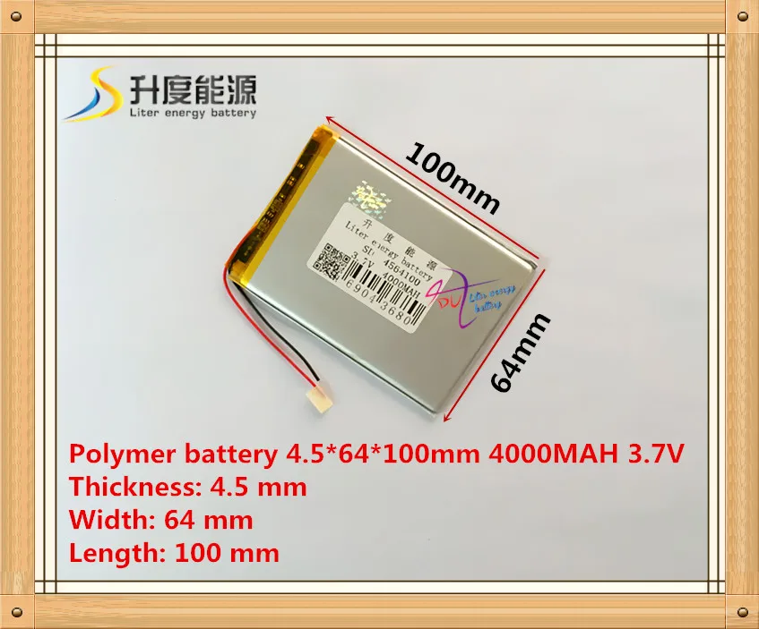 Батарея планшета полимерная литиевая батарея 4564100 3,7 V 4000 mah Мобильная мощность xunlida