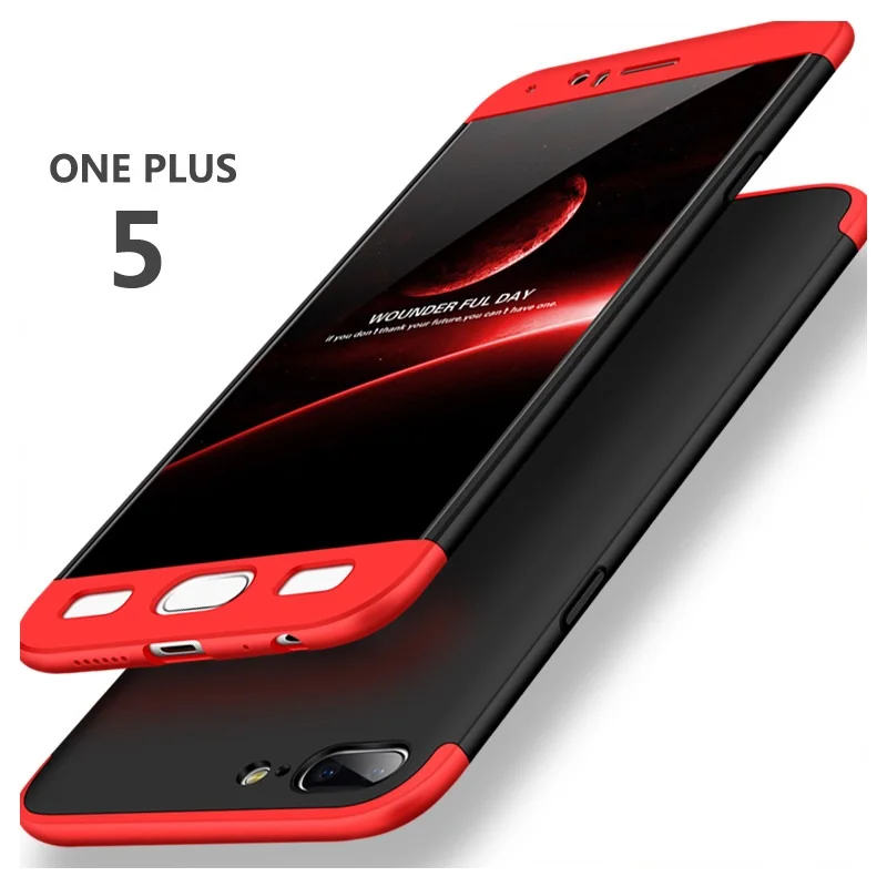 

360 Degree Full Body Protective Phone Case For Oneplus 5 ,360 Full Cover Hard PC 3 in 1 Protective Capa Coque For Oneplus 5