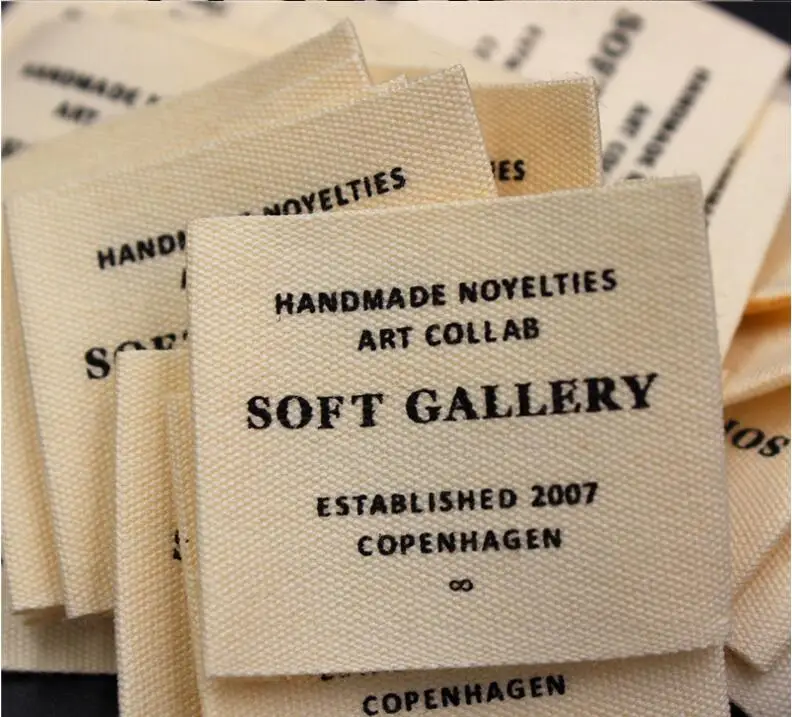 Free Shipping1000 pcs Cotton Labels Fabric Printed Clothing Shoes Bags