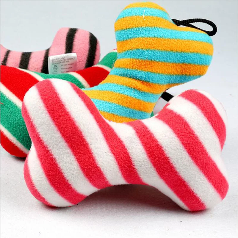 2018 Pet Dog Toys Plush Bone Chew Toy Molars Bite Resistant Sounding