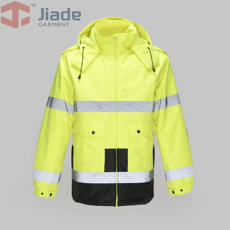 

Jiade Adult High Visibility Winter Parka Long Jacket Men's Work Reflective Winter Parka