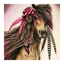 Мандала пользовательские Алмаз Картина лошадь перья вышивка крестиком Рождество Санта-Клаус дар home decor pintura стразами ponto cruz