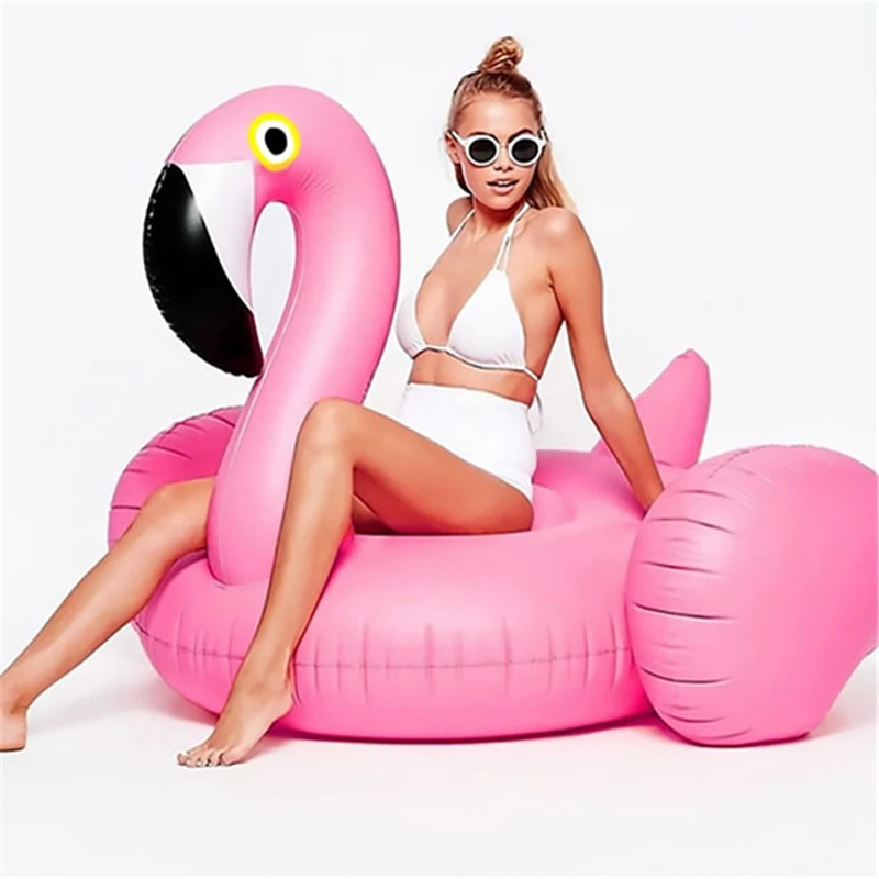 

150CM 60 Inch Giant Inflatable Flamingo Pool Float Pink Ride-On Swimming Ring Adults Children Water Holiday Party Toys Piscina