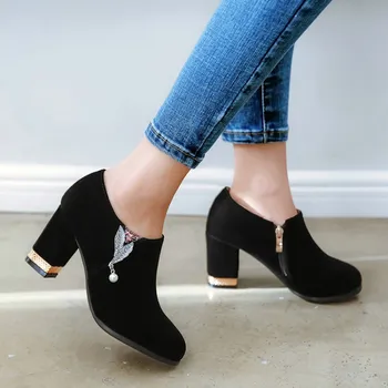 

SARAIRIS Big Size 52 Trendy High Heeled New Hot Sale women's Pumps Chunky Heels Sexy Party women's Shoes