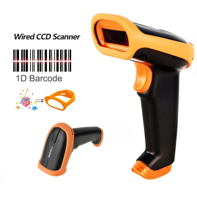

RD-S3 Portable Handheld CCD Barcode Scanner Wired 1D bar Code Reader USB cable bar code Scanner for Inventory & screen payment
