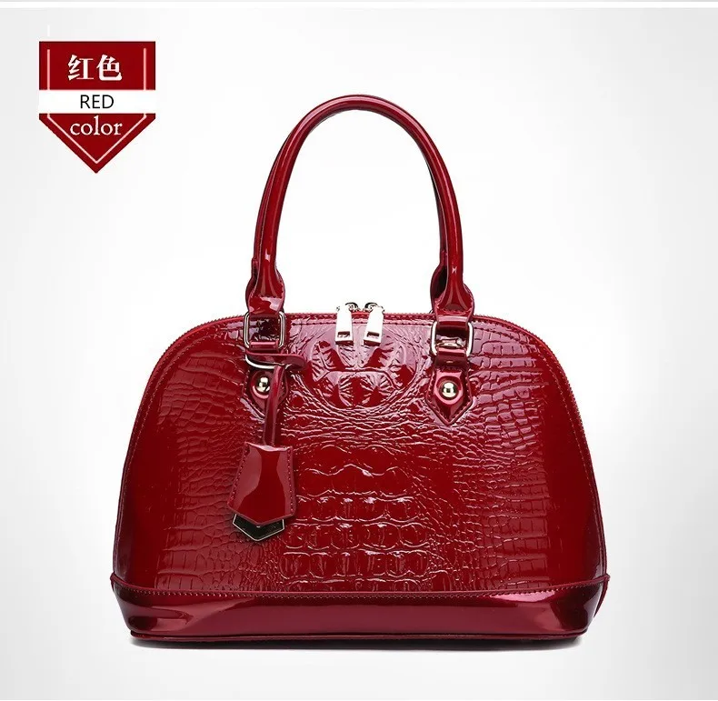 Новые Популярные Роскошные европейские женские сумки сумочка с тиснением лакированная кожа женская сумка через плечо bolsa feminina кошелек - Цвет: red