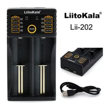 LiitoKala Lii-202 18650 зарядное устройство для 26650 16340 RCR123 14500 LiFePO4 1,2 в Ni-MH Ni-Cd перезаряжаемый аккумулятор