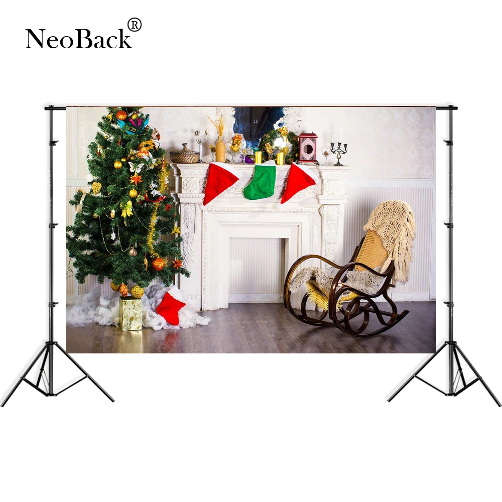 Neoback 7x5ft широкий тонкий винил фото фоны винтажные Рождество дерево баннер украшения камина фотографические фон b3088