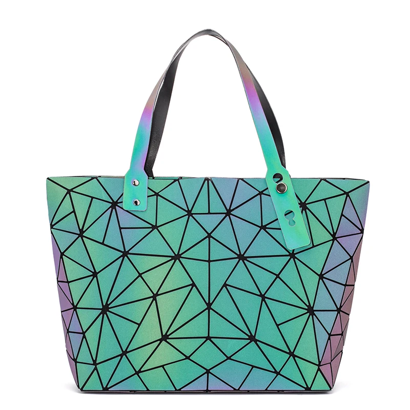 Tanie Sac główny nowy świetlny geometryczny torby dla kobiet 2020 pikowana torba na