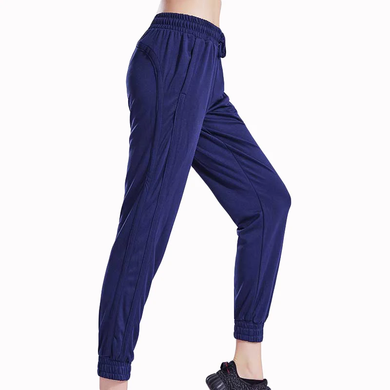 Женские длинные брюки для бега йоги, тренировки, спортивные штаны для фитнеса, спортзала, пешего туризма, одежда с высокой талией, женские брюки для женщин 18270 - Цвет: deep blue