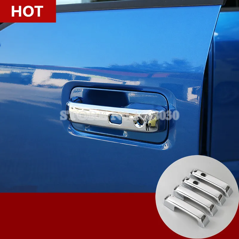 ABS Door Handle Cover With Smart Keyhole 4pcs For Ford F150 F 150 4dr