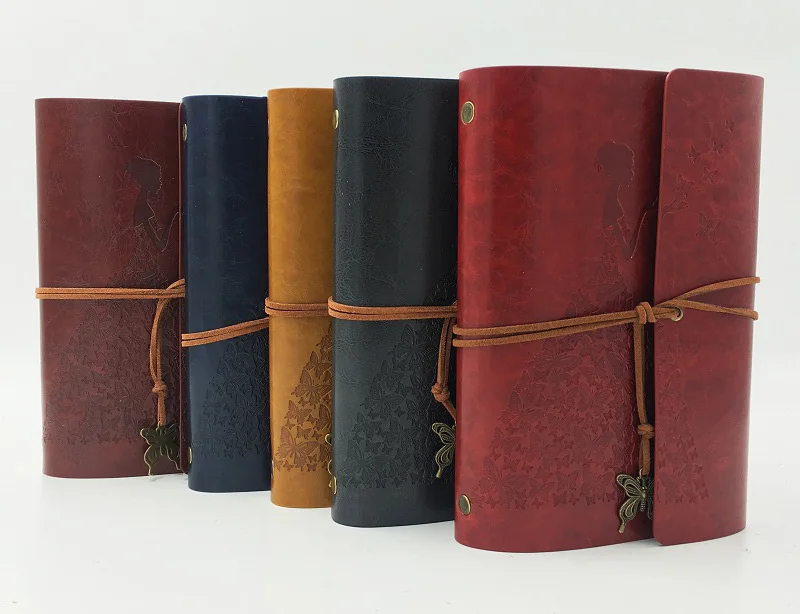 RuiZe журнал путешествий; Записная книжка A6 винтажный кожаный дневник для заметок, пустой крафт-бумага путешественников записная книжка записка книга с Чехол