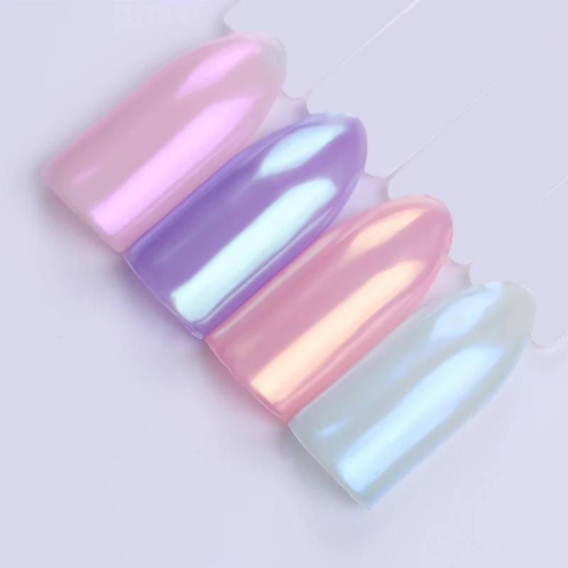 1 коробка жемчужный эффект блеск для ногтей порошок мерцающий фиолетовый розовый блеск хромированные пигменты пыль маникюр Дизайн ногтей украшение