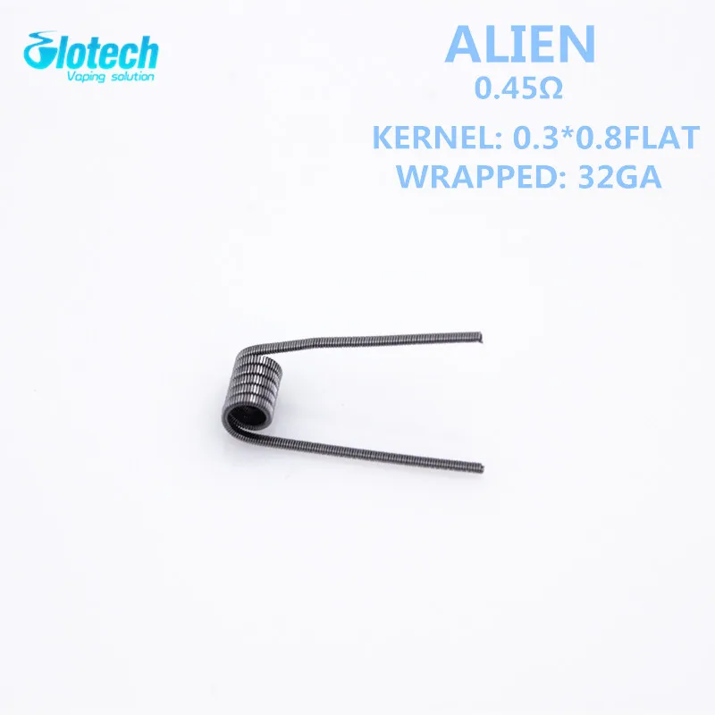 Glotech 100pcs/lot Alien Clapton premade coils prebuilt coil for DIY vaporizer RDA RBA atomizer