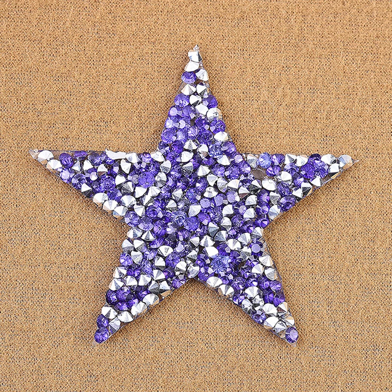 Кристалл мешок одежды Горячая карта наклейки для одежды аксессуары 1 шт. клей высокое качество баннера популярная звезда патч стикер - Цвет: Purple