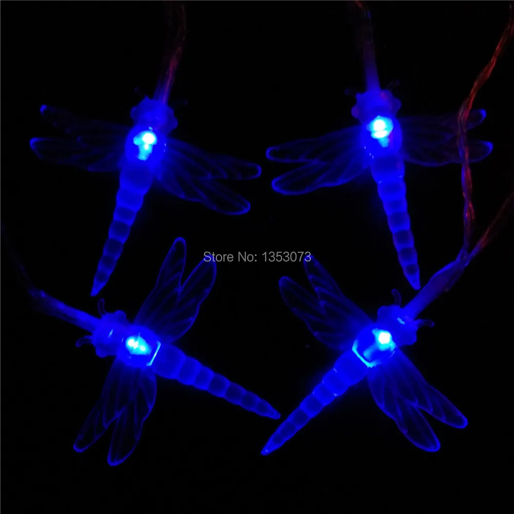 Luminarias 10M 100 LEDs dragonfly LED string lights Christmas lights Wedding Party Garden decoracao Fairy Light - blue