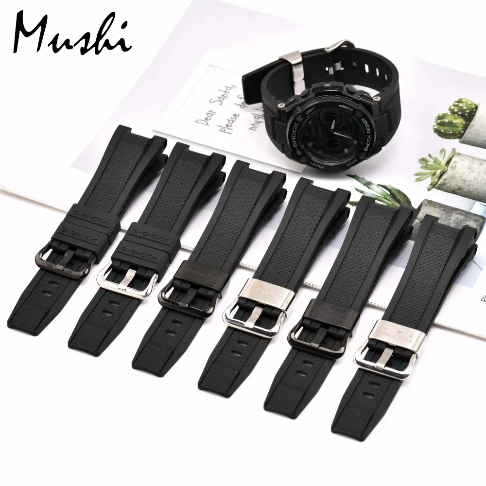 

Black Silicone Rubber Watchband for Casio GST-W300G/W300/S300G/S300/S210B/S100G/S110/W100/W-110 Rubber Watch Strap+Tool