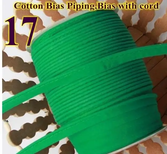 Хлопок косой трубопровод, косой трубопровод лента со шнуром, размер: 12 мм, 15 ярдов Сделай Сам, швейный домашний текстиль сплошной цвет - Цвет: 17