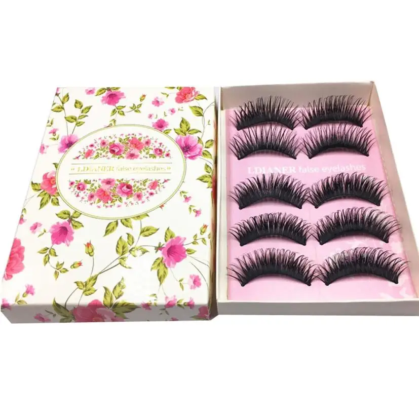 

Big sale! 5 Pair False Eyelashes Fashion Natural Handmade Long False Black Fake Eyelashes Makeup #Y