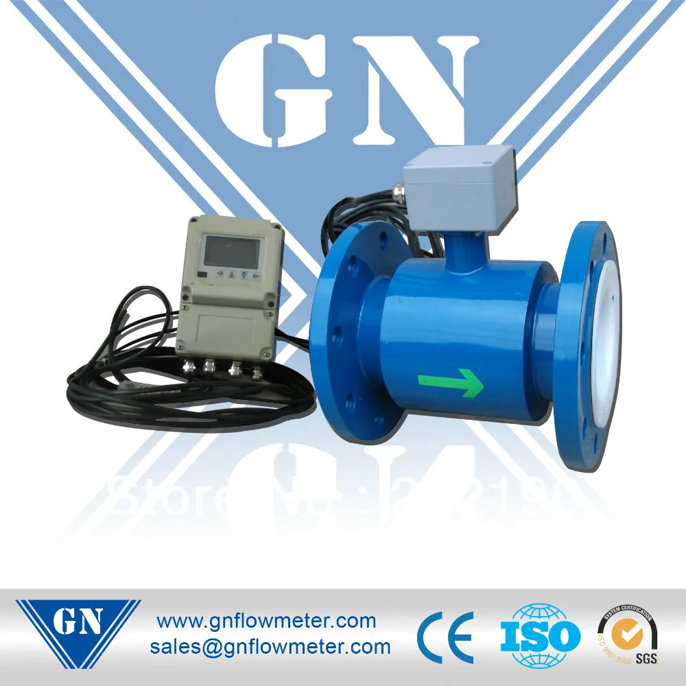 DN50 carbon steel flow meter with pulse and 4 20mA output, rubber lining,SS316L