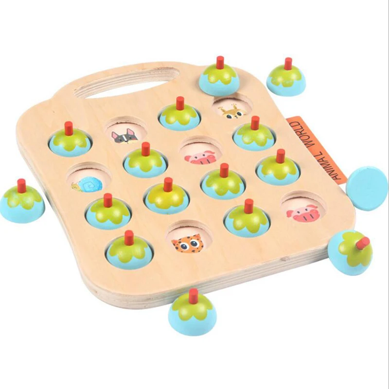  Learning & Education Toys Children's Wooden Flower Memory Chess Develop Baby intelligence Toys Pare