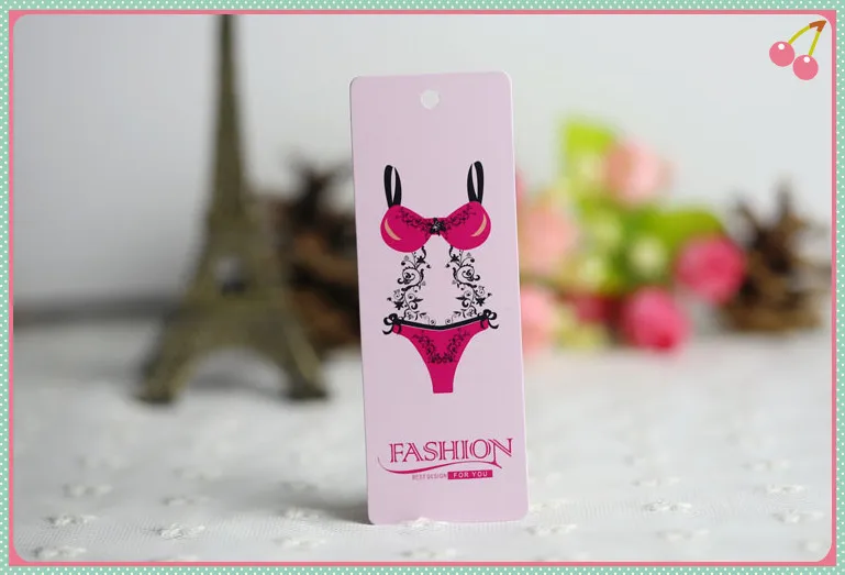 200 unids 3.7 * 10.5 cm papel impreso ropa etiquetas colgantes para