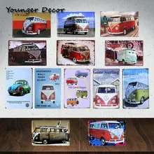 Винтажный домашний декор брендовый автомобиль автобус Combi Wagon металлические знаки живопись художественный плакат для гаража паба барная комната жестяная пластина металлическая доска YA089