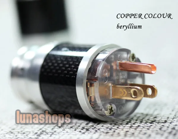 

LN002765 Copper Colour CC US Red Copper Carbon shell + beryllium alloy Plated Power Plug kits