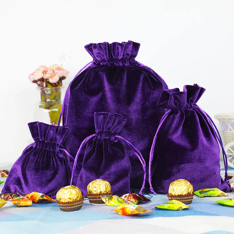 10pcs/lot Velvet Drawstring Jewelry Wrapping Pouches Gift Bags for Packaging Candy Birthday Party Supply Travel Storage Bag | Украшения и