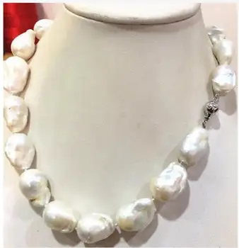 

BEAUTIFUL WHITE BAROQUE PEARL NECKLACE 18 INCH 15-20 mm