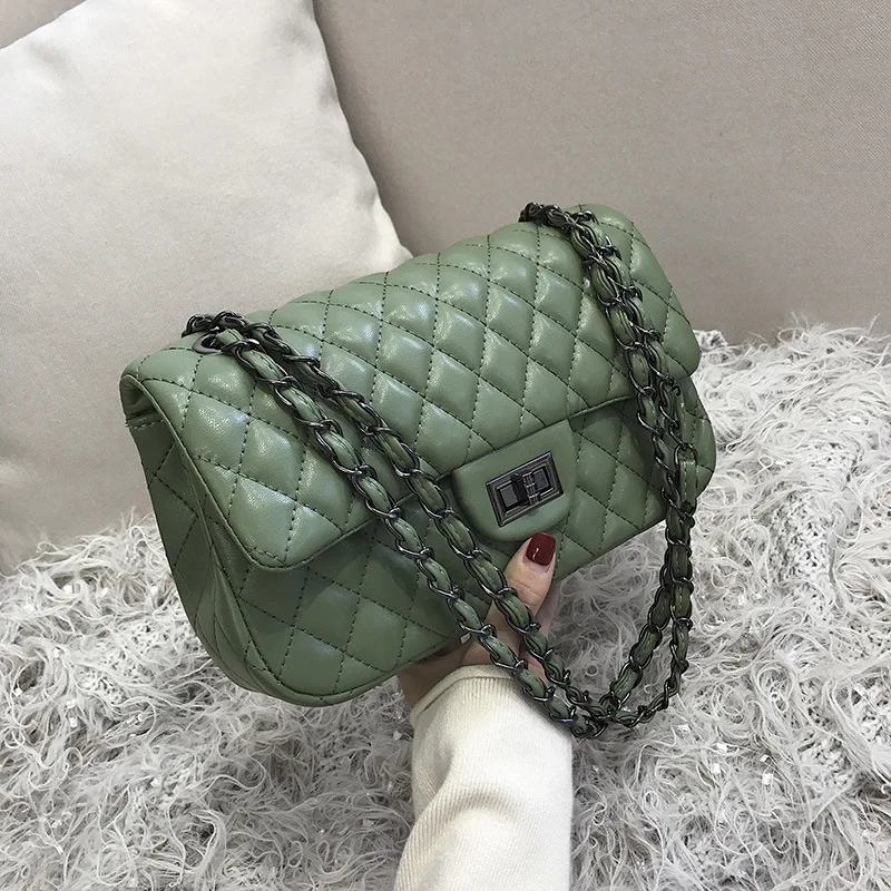 2019 new chain diagonal ladies bag Europe and America retro simple small square bag shoulder bag