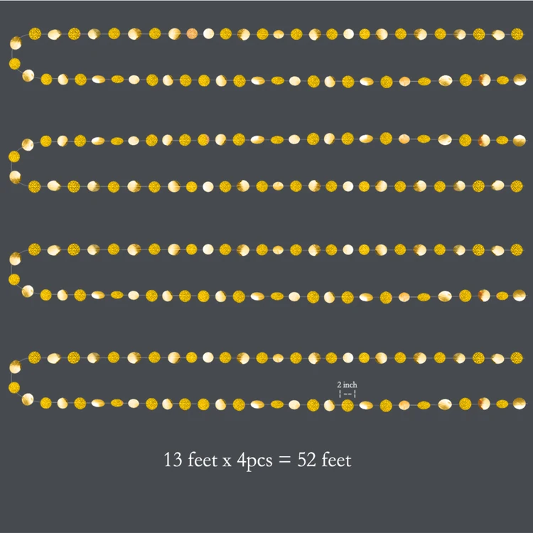 Блестящая бумага золото серебро круг точки гирлянда вечерние стримеры подвесные буквы баннер Свадьба День Рождения украшения