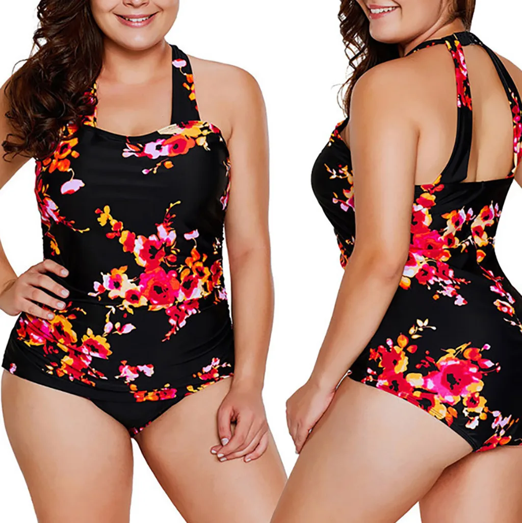 

2019 Hot Women Plus Size Summer Print Swimwear Beachwear Siamese Swimsuit Bikini Set Beachwear Female Swimwear women biquini