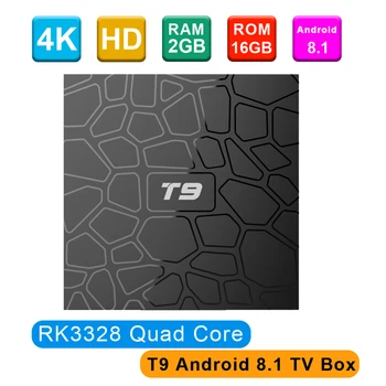 

T9 Smart Android 8.1 TV Box 4GB / 32GB 4GB / 64GB RK3328 Quad Core 4K Set Top Box VP9 H.265 2.4G / 5G WiFi BT4.1 HD Media Player