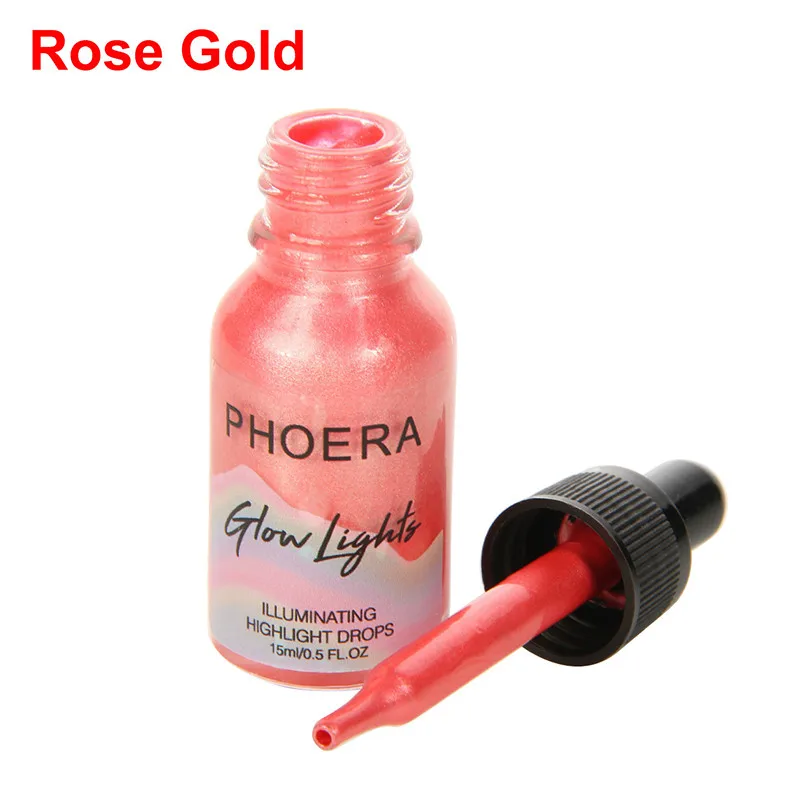 Rose Gold PHOERA 1 шт многоцветные яркие мерцающие консилер с бронзатором контур щек стойкий хайлайтер основа для макияжа лица TSLM2 - Цвет: Rose Gold