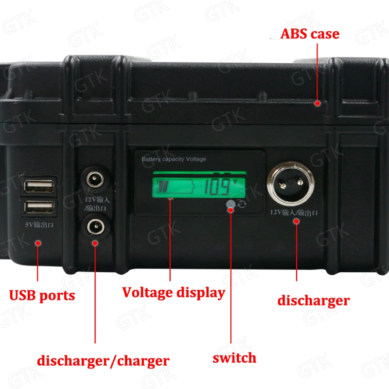 Водонепроницаемый 12v 80ah lifepo4 bateria ABS корпус USB порт для ксеноновой лампы кемпинг альпинистская Гольф-тележка для хранения солнечной энергии+ 10А зарядное устройство