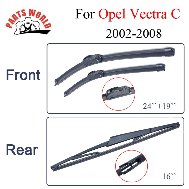Kopen Combo Rubber Voor En Achter Wisserbladen Voor Opel Vectra C 2002 2008, Ruitenwissers Auto Accessoires