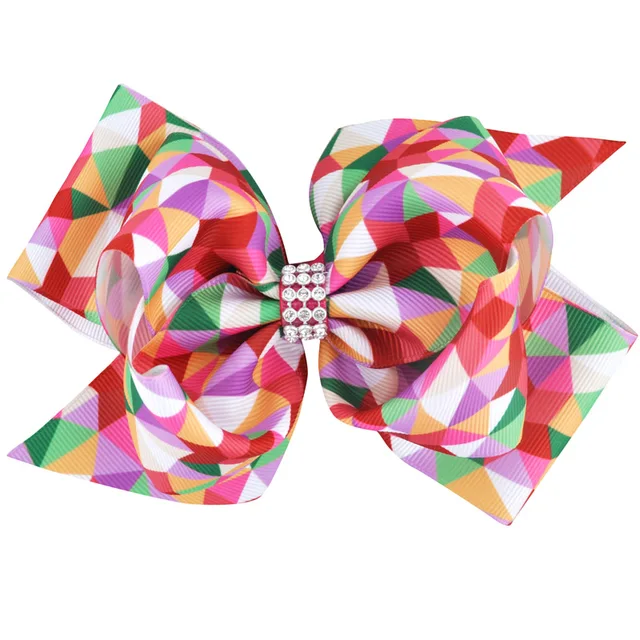 Girls Rainbow 5” Large Hair Bow Clip