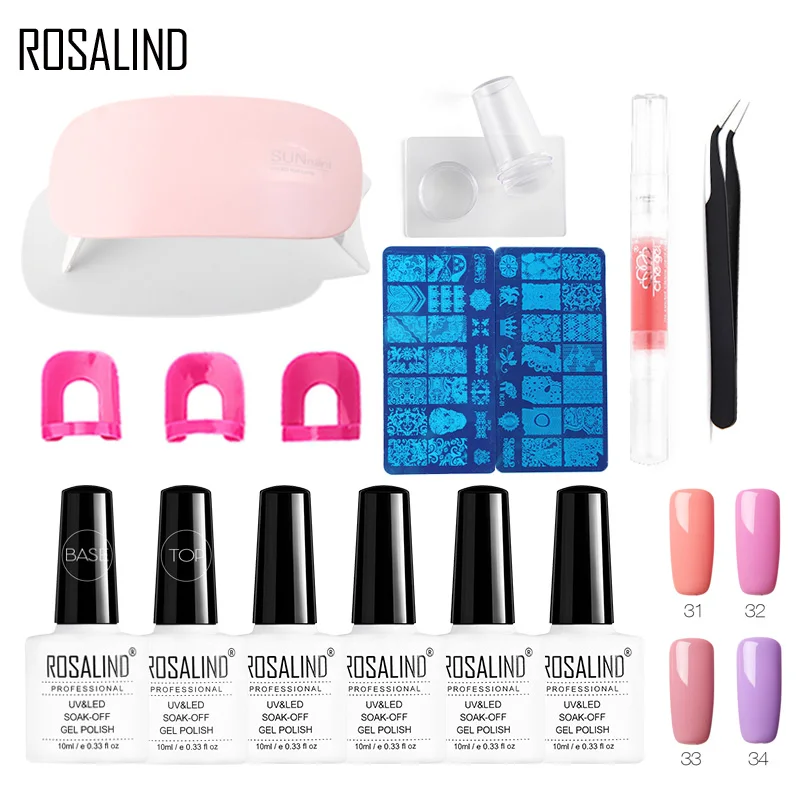 

ROSALIND Gel Lacquer 10ml Pure ColorNail Polish Set&Kit Nail Art Manicure Soak-Off UV&LED Extension Nail Tools Brushes Design