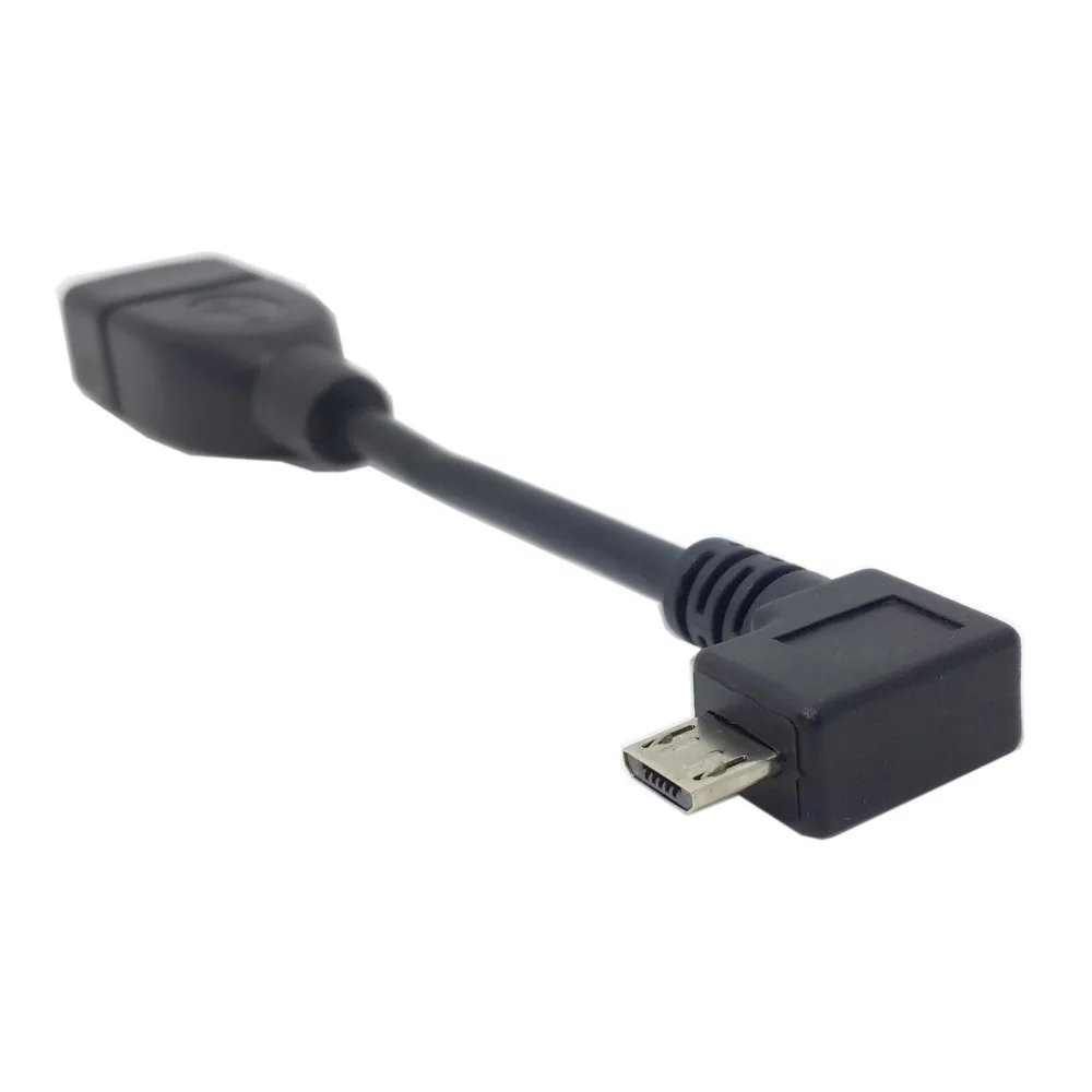 

CYDZ Right Angled 90 Degree Connector Micro USB to USB Female Host OTG Cable for Cell Phone & Tablet