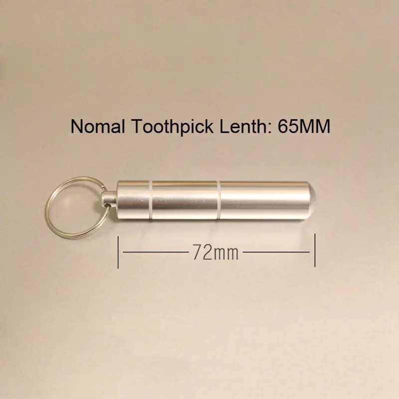 Новая мода портативный 1 шт металлический Карманный держатель зубочистки с брелком Путешествия брелок зубочистка коробка